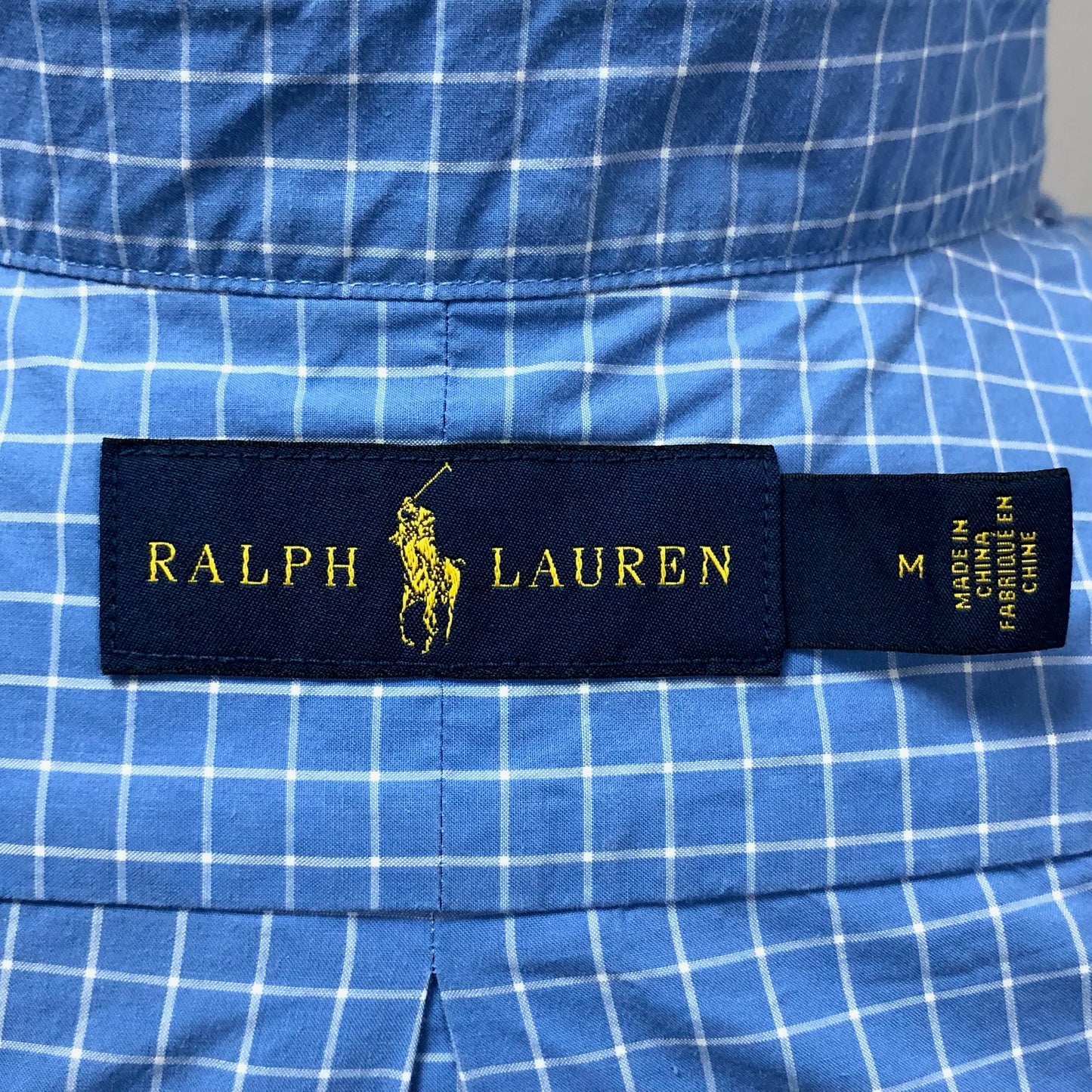 Camisa de botones Polo Ralph Lauren 🏇🏼 Color azul de cuadros en blanco Talla M Entalle Regular