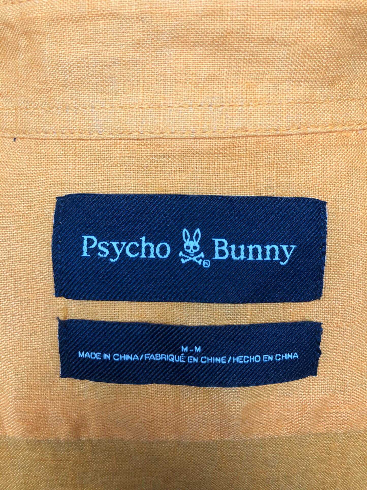 Camisa de botones Psycho Bunny 🐰  Tela de lino color blanco de color naranja intenso Talla M y L Entalle Regular
