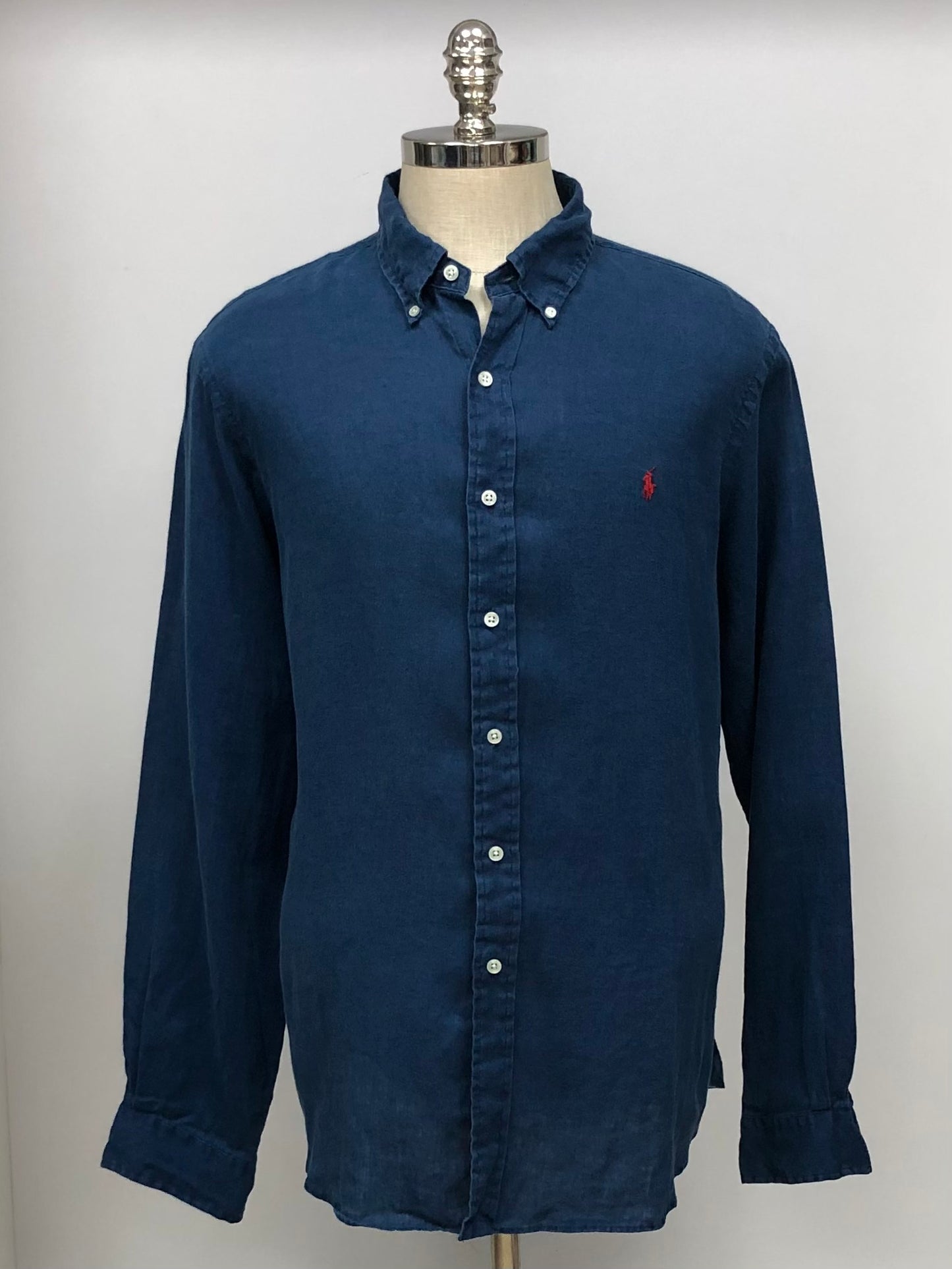 Camisa de botones Polo Ralph Lauren 🏇🏼 De Lino en color azul oscuro Talla XL Entalle Regular