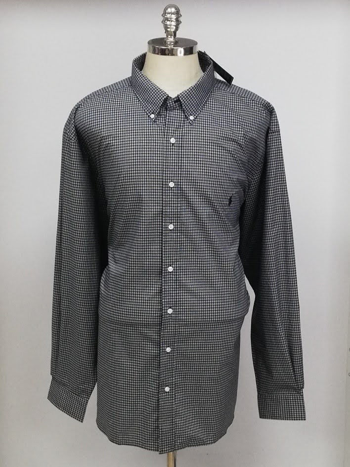 Camisa Polo Ralph Lauren 🏇🏼 con patron de cuadros en negro y blanco Talla 3XL Entalle Regular