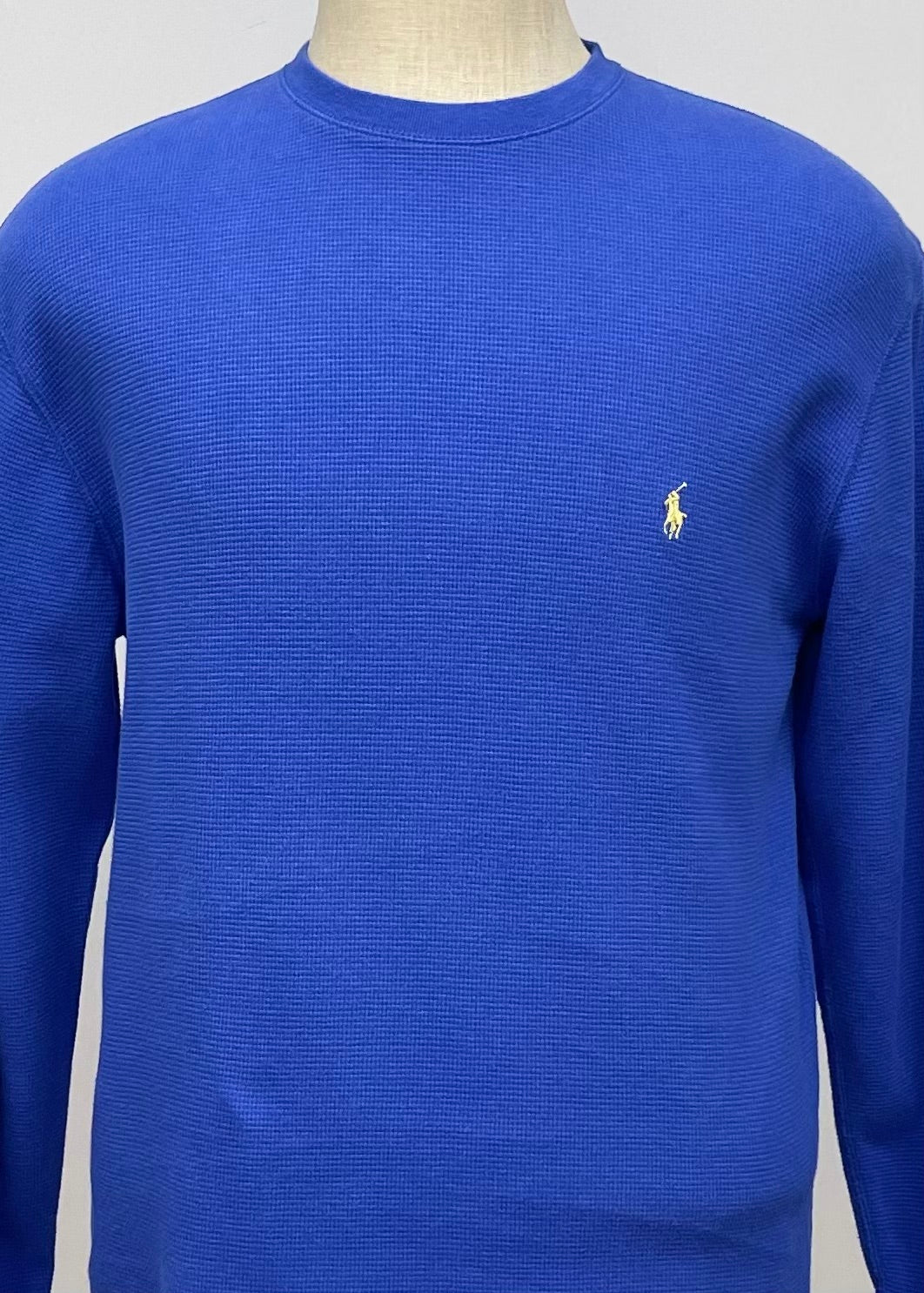 Camiseta cuello redondo Polo Ralph Lauren 🏇🏼 Waffle color azul manga larga Talla L