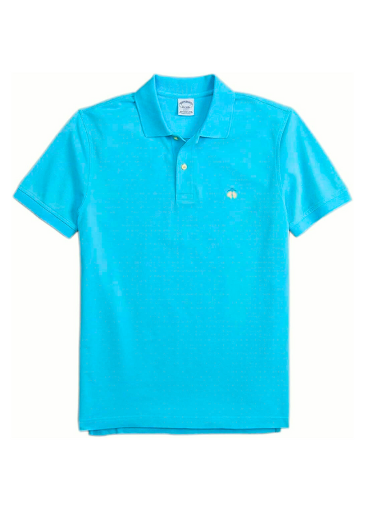 Camiseta Polo Brooks Brothers 🐑 color turquesa intenso Talla XXL Entalle Slim Fit