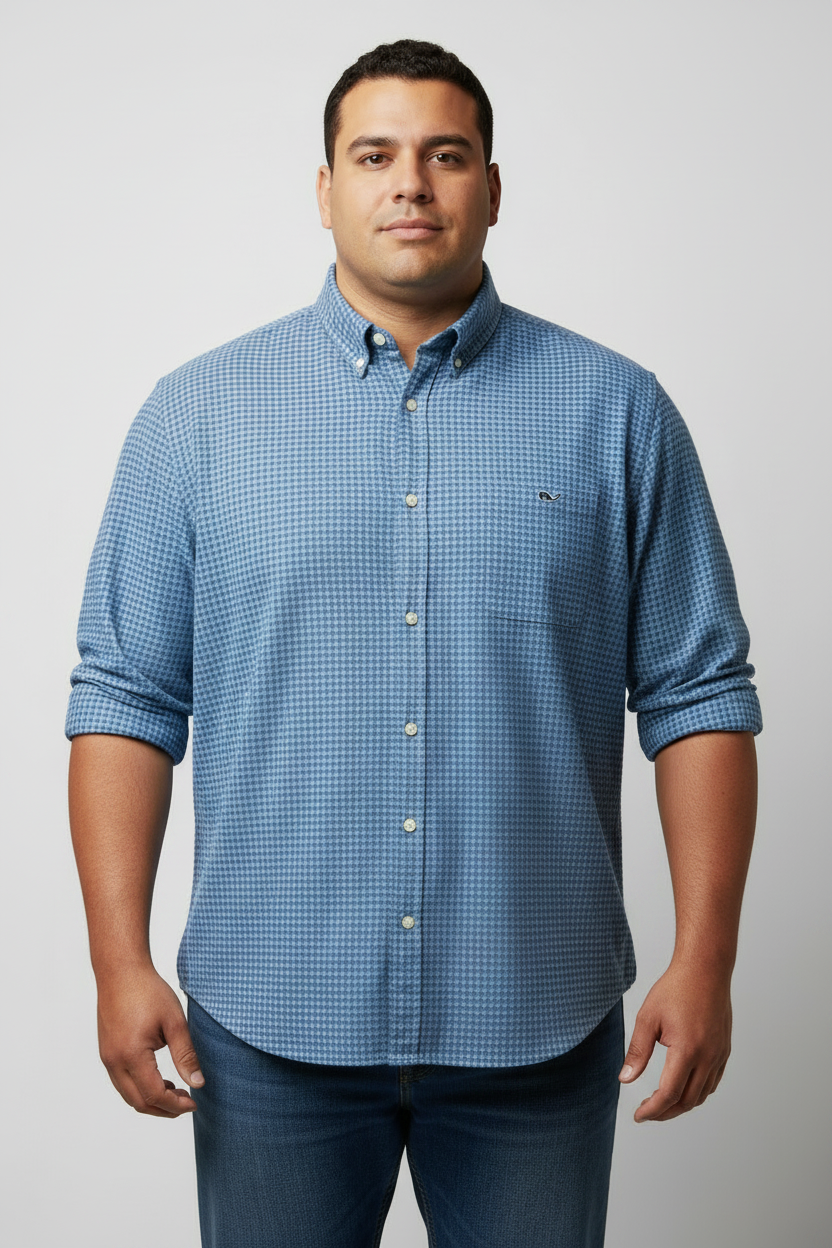 Camisa de cuadros Vineyard Vines 🐳 de cuadros en color Celeste y azul Talla XXL Entalle Slim Fit