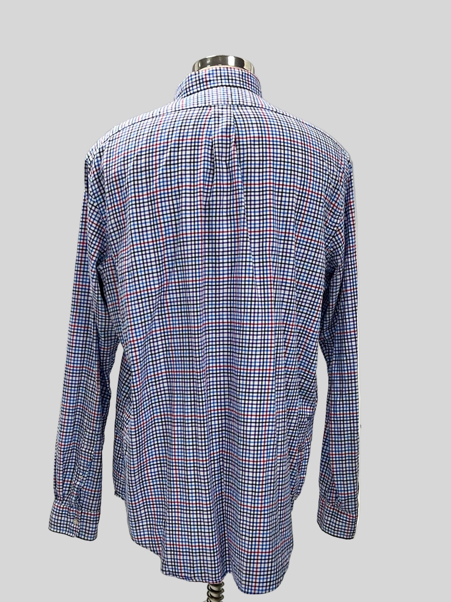 Camisa Polo Ralph Lauren 🏇🏼 color blanco de cuadros multicolor Talla XL Entalle Regular