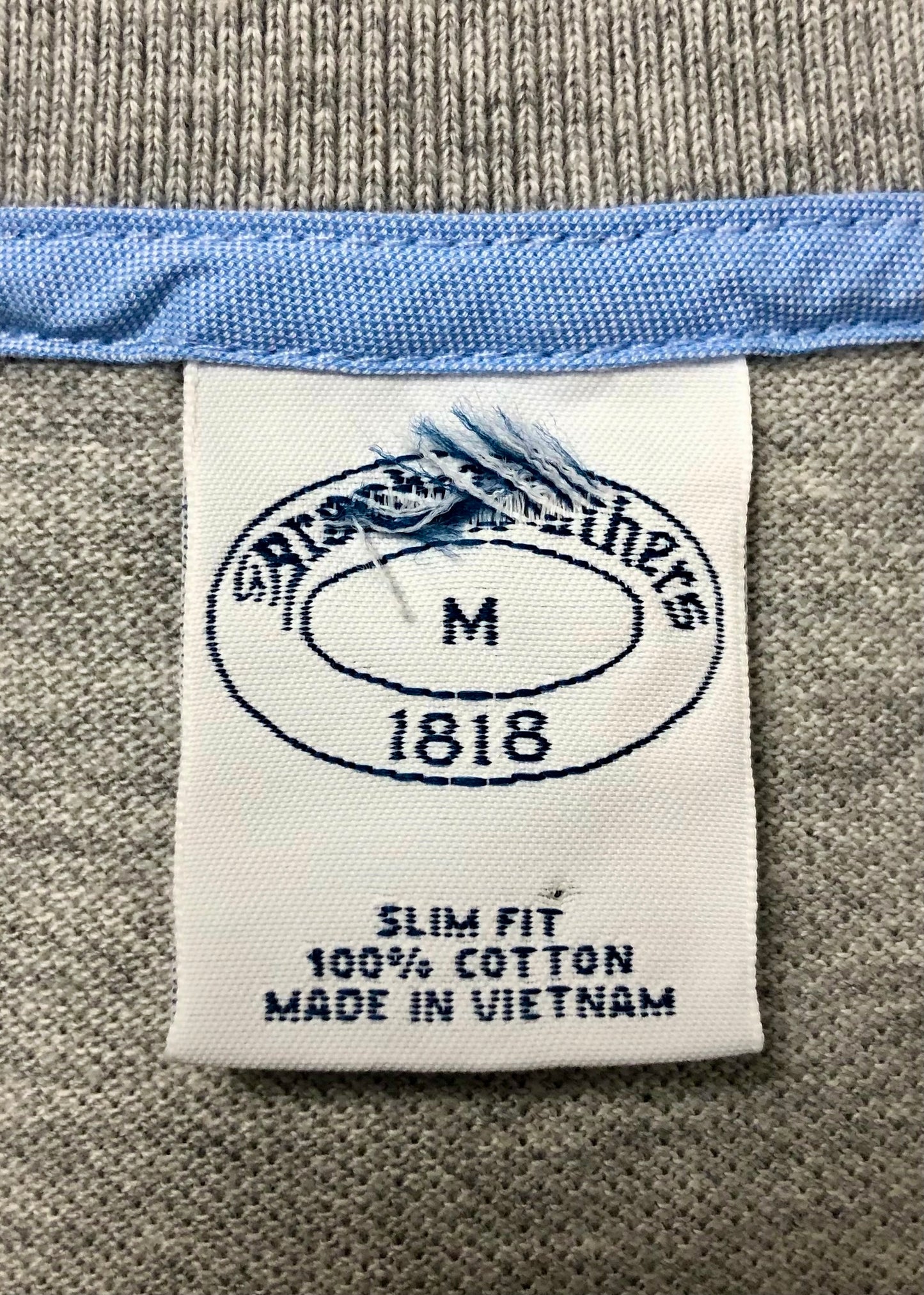 Camiseta Polo Brooks Brothers 🐑 color gris claro Talla M Entalle Slim Fit