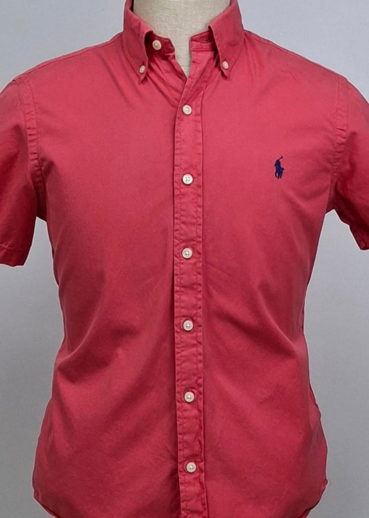 Camisa de botones Polo Ralph Lauren 🏇🏼 en color rosado magenta Talla S Entalle Clasico