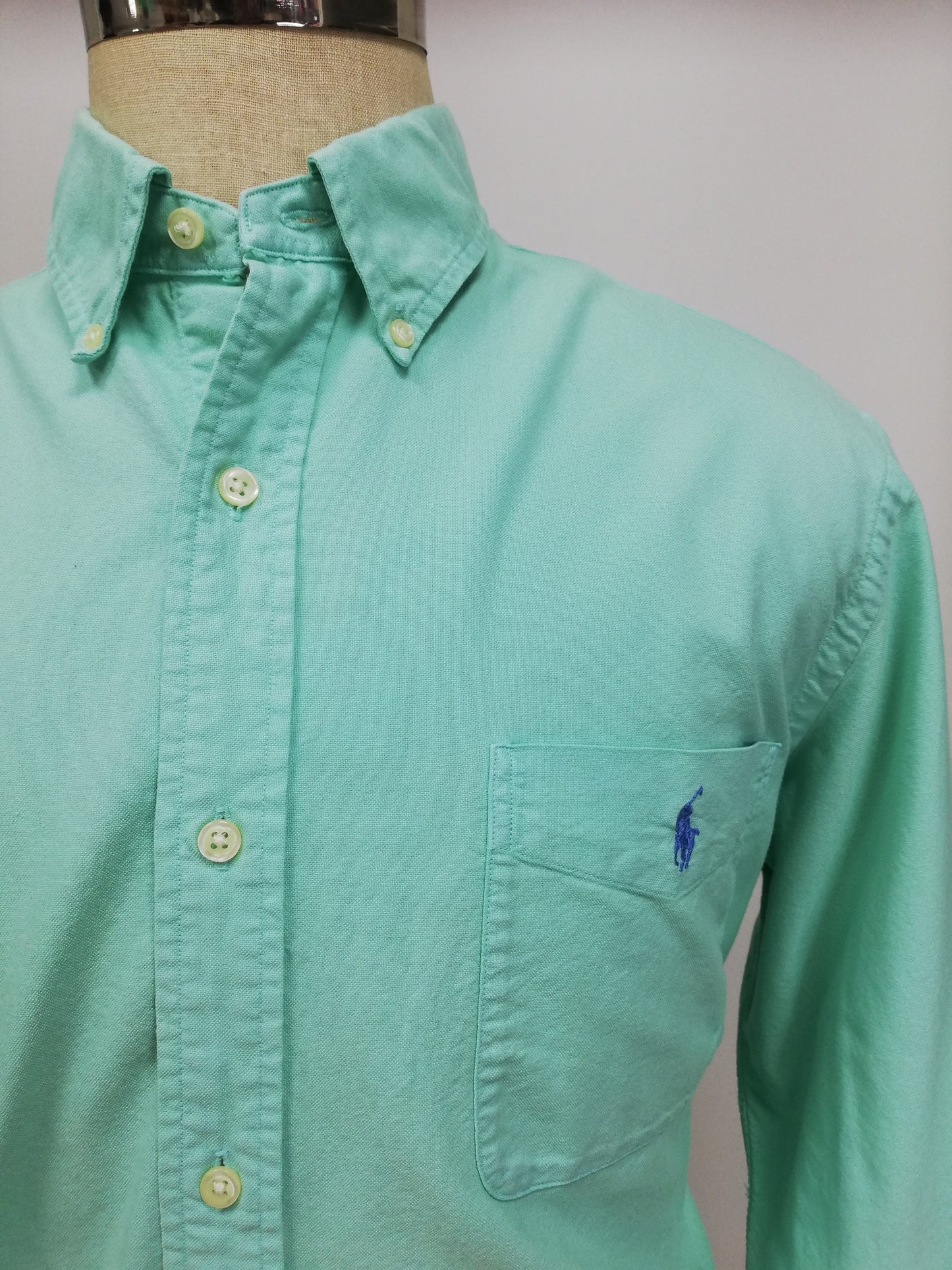 Camisa de botones Polo Ralph Lauren 🏇🏼 Oxford en color turquesa Talla XL Entalle Clásico (ver descripción)