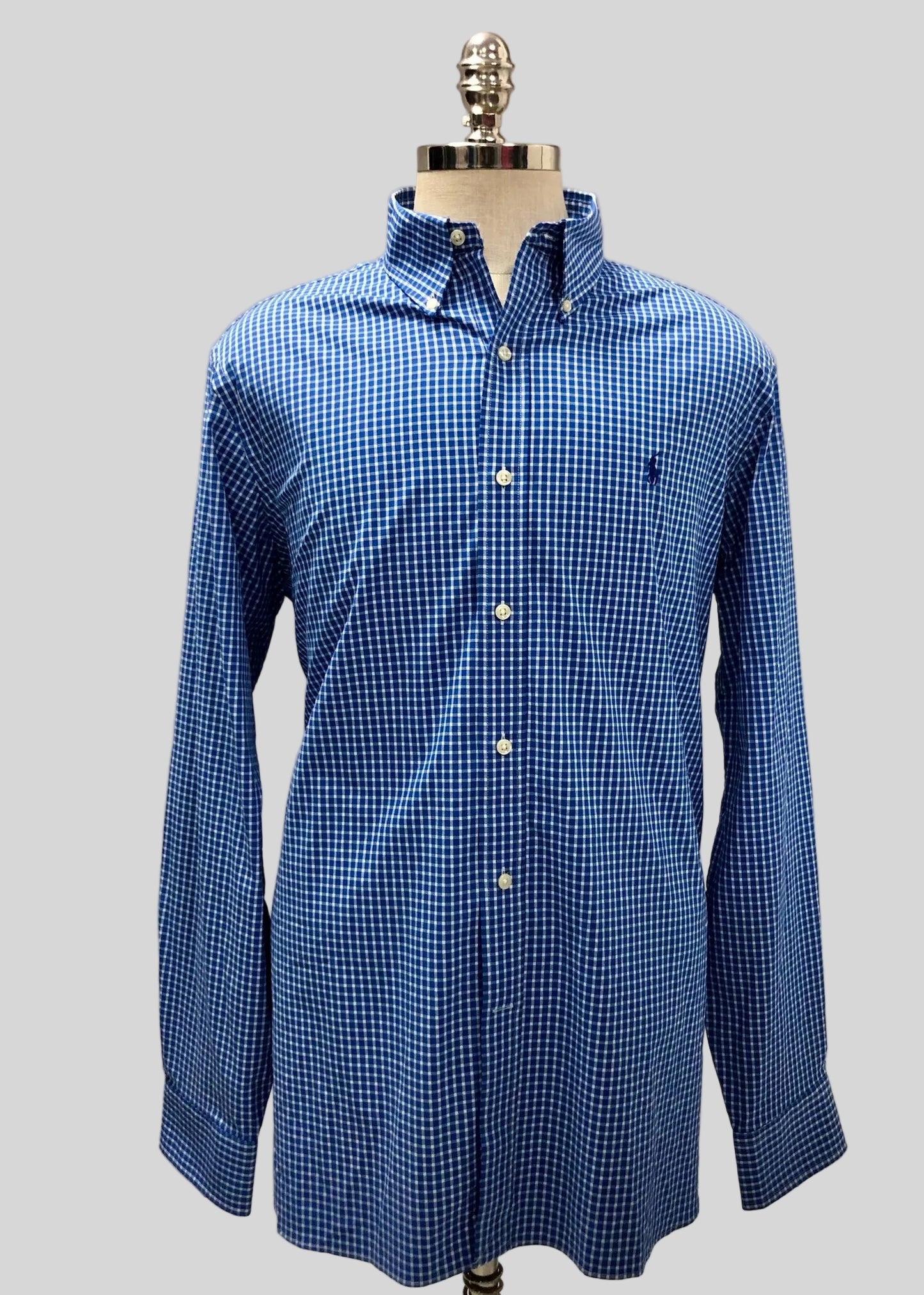 Camisa de botones Polo Ralph Lauren 🏇🏼 Performance de cuadros azul y blanco Talla XL Entalle Regular