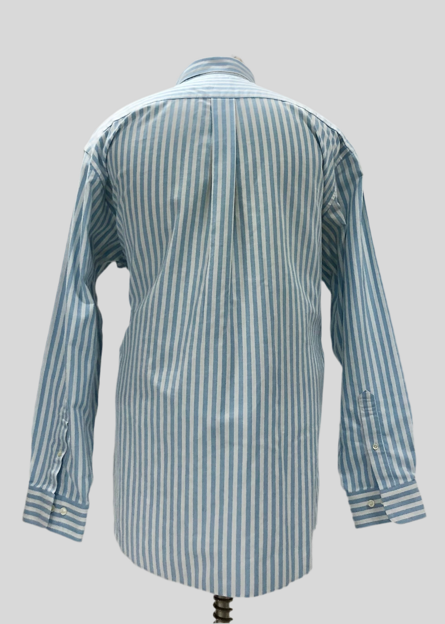 Camisa Brooks Brothers 🐑 color blanco con rayas en celeste Talla XXL Entalle Regular