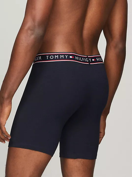 Paquete de 4 Boxer Briefs Tommy Hilfiger 🇺🇸  Tela algodón stretch color rojo, gris y negro Talla M