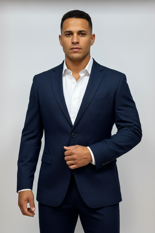 Chaqueta Blazer Carven 🇺🇸 de Corte Slim Fit en tono azul navy Talla Medium (40)