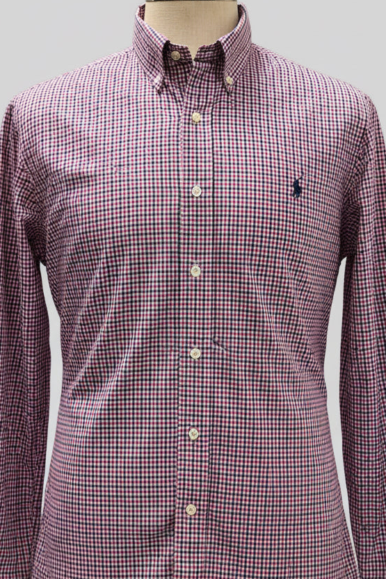 Camisa de botones Polo Ralph Lauren 🏇🏼 con patron de cuadros en color rojo, azul navy y blanco Talla L Entalle Regular