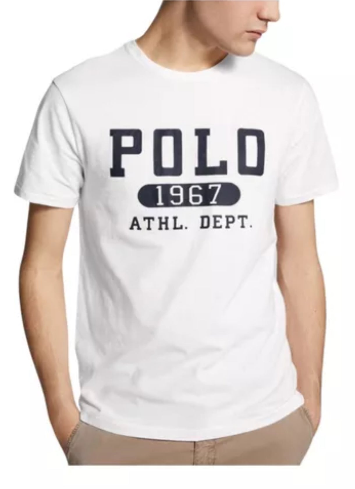 Camiseta cuello Redondo Polo Ralph Lauren 🏇🏼 color blanco con logo Polo 1967 Talla XL Entalle Regular