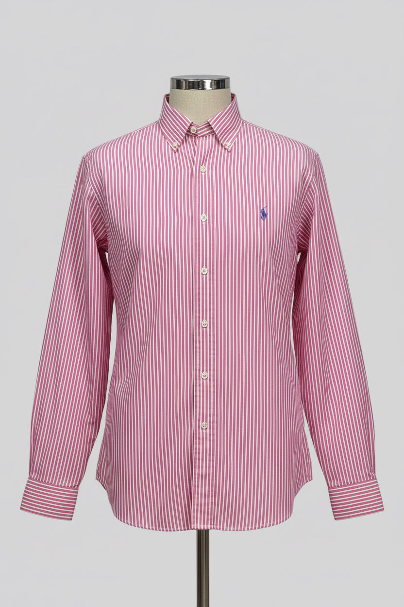 Camisa de botones Polo Ralph Lauren 🏇🏼 de rayas en rosado y blanco Talla M Entalle Clásico