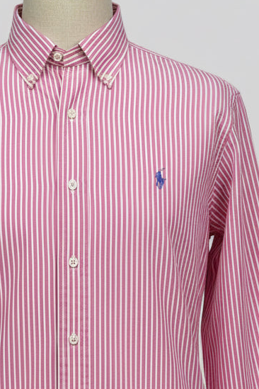 Camisa de botones Polo Ralph Lauren 🏇🏼 de rayas en rosado y blanco Talla M Entalle Clásico