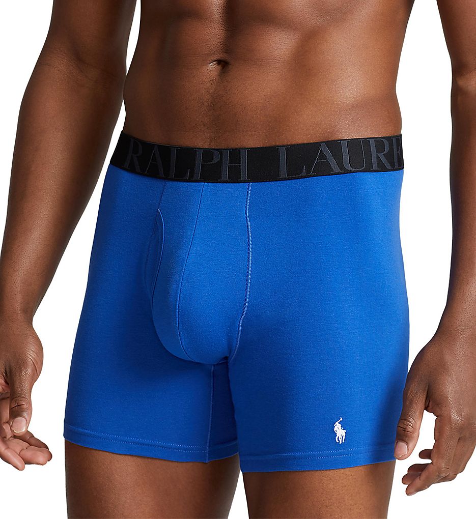 Paquete de 3 Boxer Briefs Polo Ralph Lauren 🏇🏼 Classic Fit Tela algodón stretch color azul, blanco y con diseño de rayas Talla M