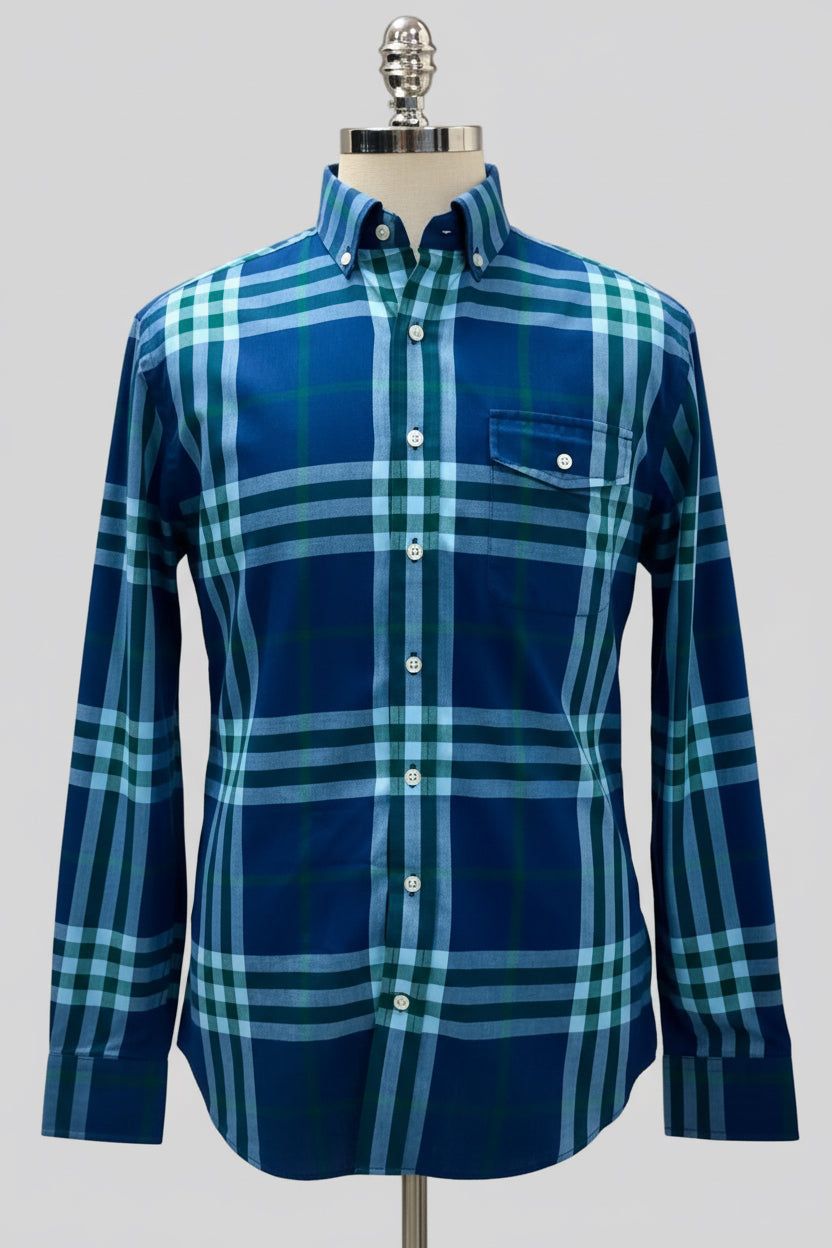 Camisa de botones Vineyard Vines 🐳 de cuadros en color azul, verde y blanco Talla L Entalle Slim Fit