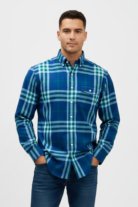 Camisa de botones Vineyard Vines 🐳 de cuadros en color azul, verde y blanco Talla L Entalle Slim Fit