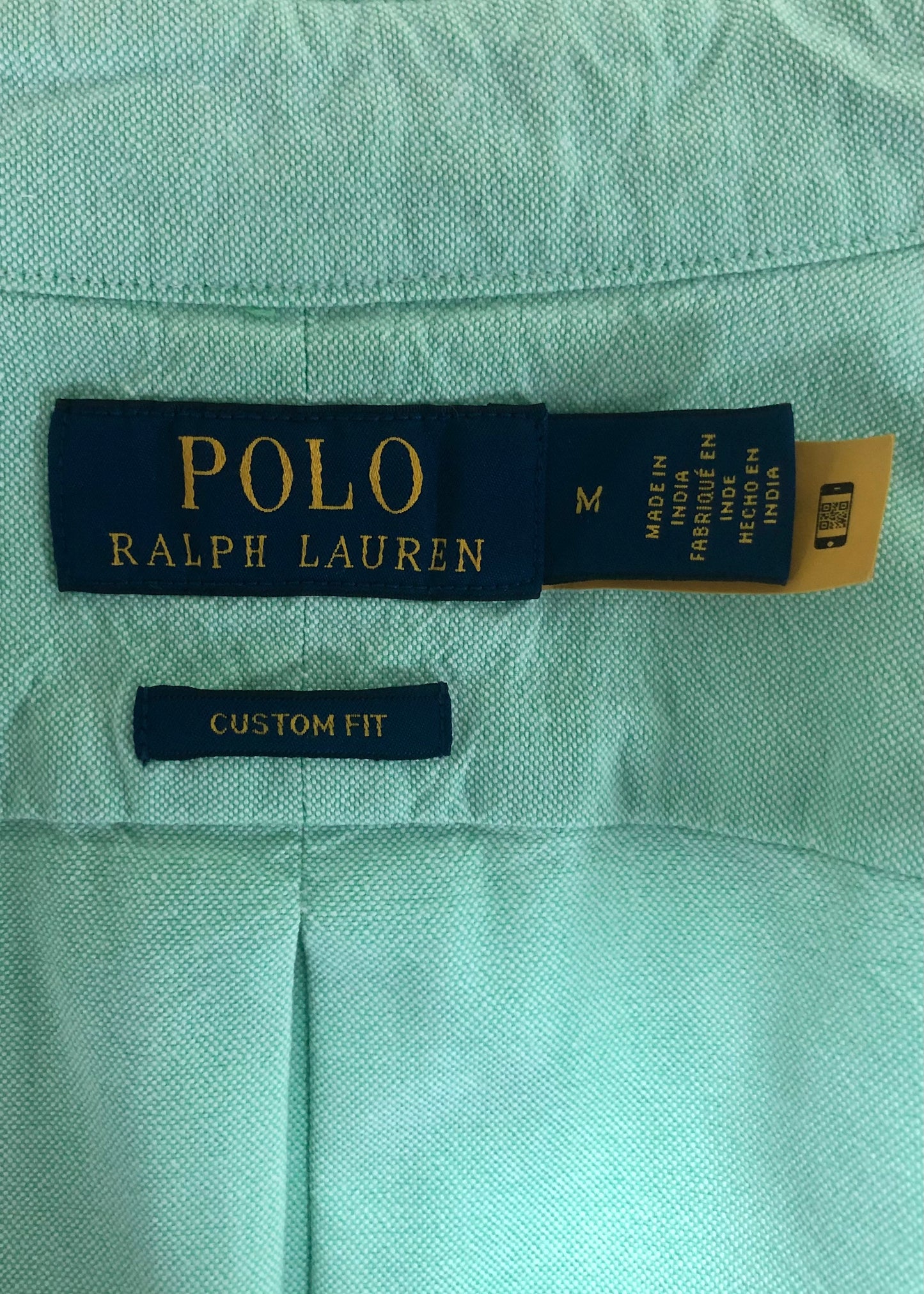 Camisa de botones Polo Ralph Lauren 🏇🏼 Oxford en Color verde menta Talla M Entalle Custom Fit