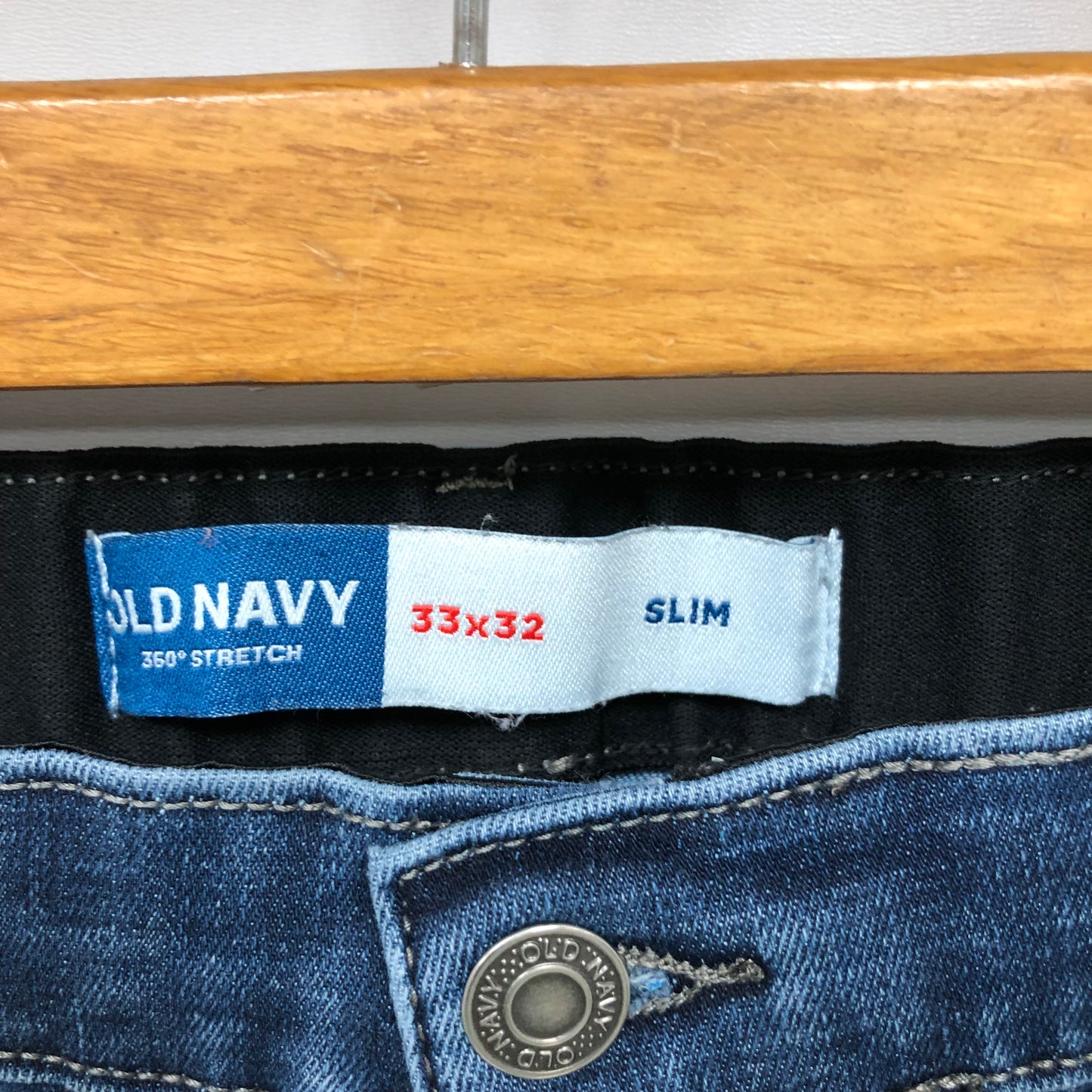 Pantalon jeans Old Navy 🇺🇸 color azul oscuro Talla 33x32 Corte Slim Fit