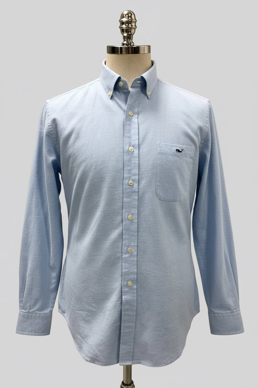 Camisa de botones Vineyard Vines 🐳 Lino en Color celeste claro Talla M Entalle Slim Fit