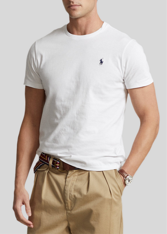Camiseta cuello Redondo Polo Ralph Lauren 🏇🏼 color blanco manga corta Talla L, XL y XXL Entalle Clásico
