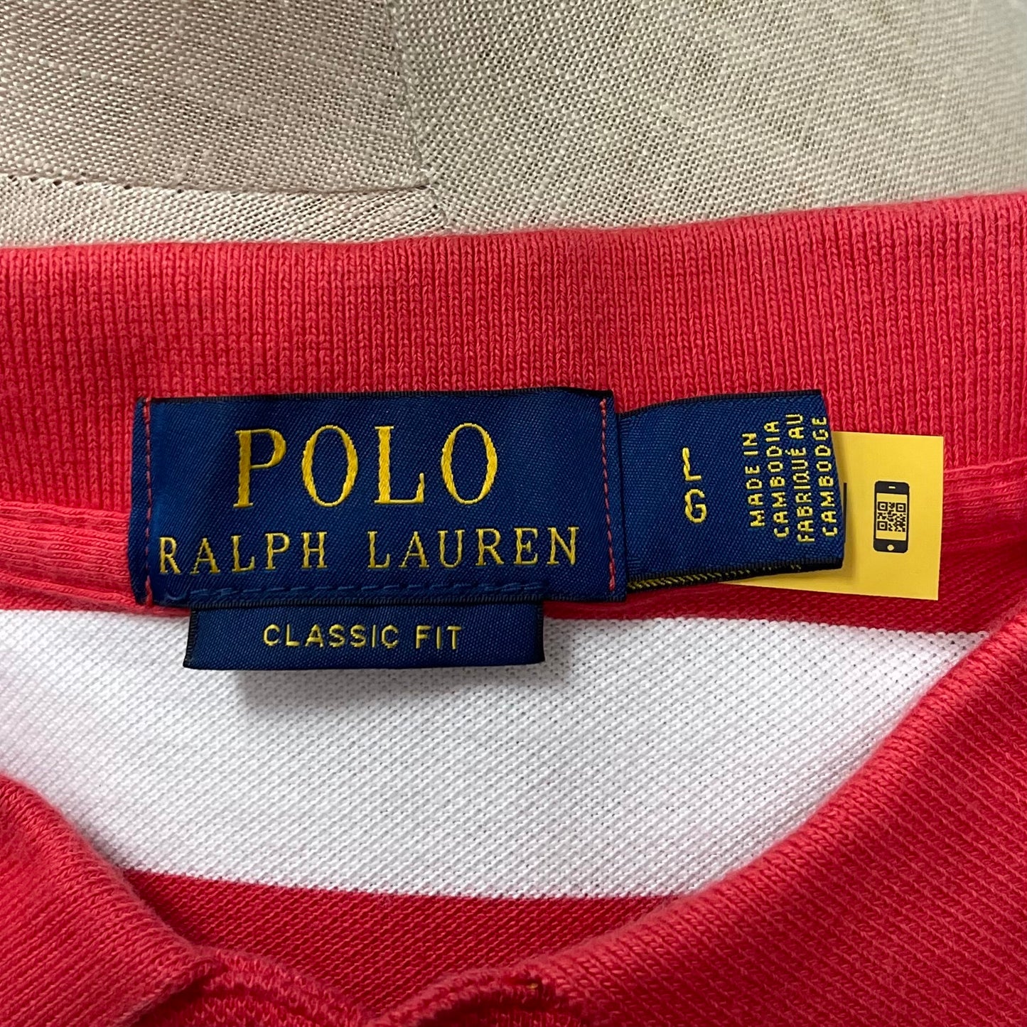 Camiseta Polo Ralph Lauren 🏇🏼 con patron de rayas en color rojo Talla L Entalle Clásico