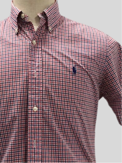 Camisa Polo Ralph Lauren 🏇🏼 de cuadros gingham rojo, azul y blanco Talla S Entalle Regular