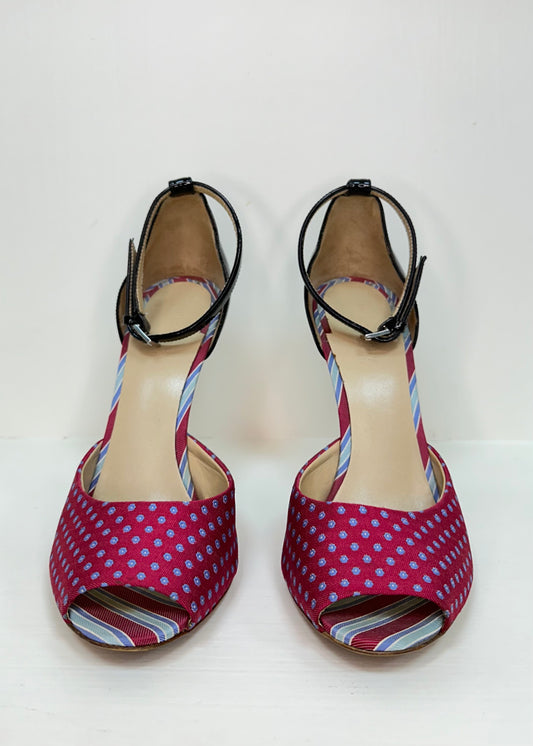 Tacones de mujer Philosophy🍸 Color magenta con detalles azules y tacón negro Talla 38.5