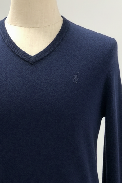 Sueter Jersey con cuello V Polo Ralph Lauren 🏇🏼 color azul navy Talla S
