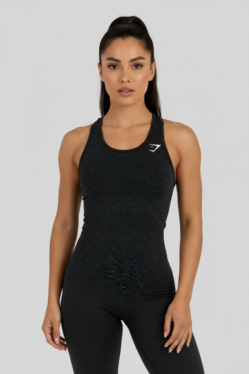 Camiseta sin mangas de mujer Gymshark Performance en color gris oscuro Talla S