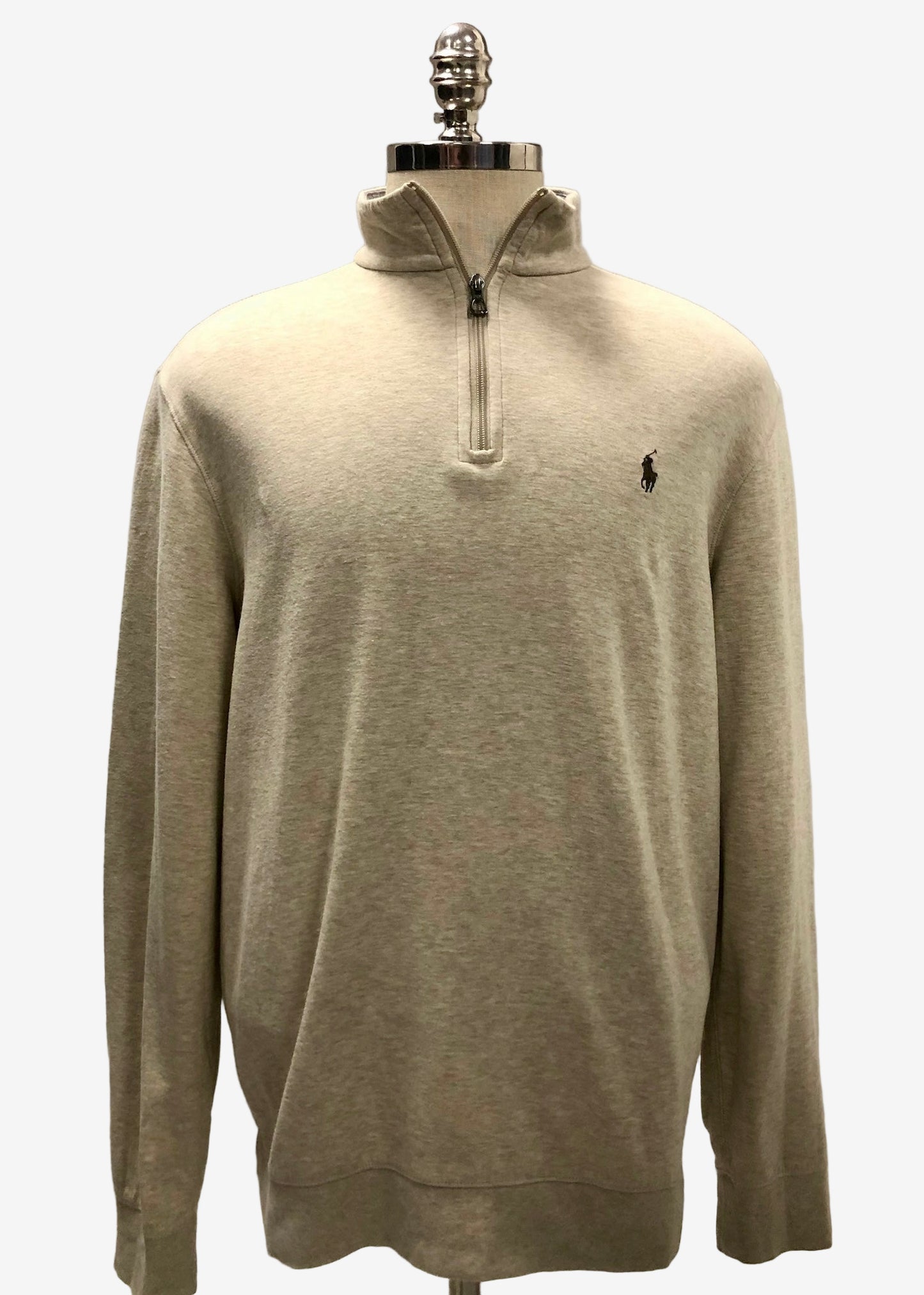 Sueter Jersey Polo Ralph Lauren 🏇🏼 color crema con logo en chocolate Talla L