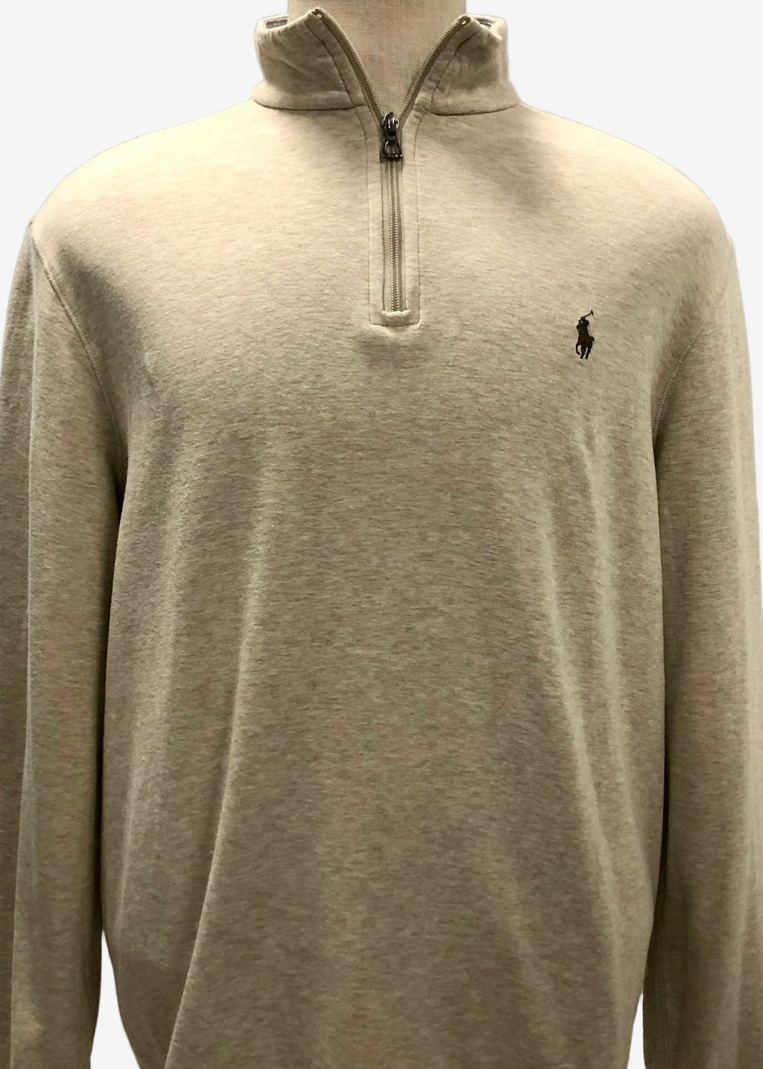 Sueter Jersey Polo Ralph Lauren 🏇🏼 color crema con logo en chocolate Talla L