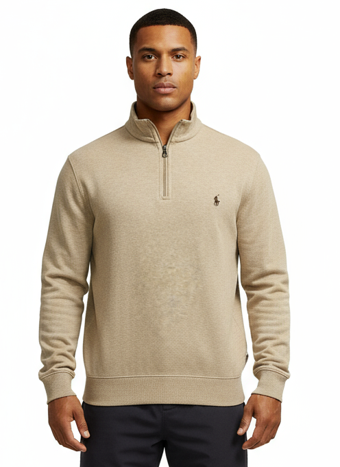 Sueter Jersey Polo Ralph Lauren 🏇🏼 color crema con logo en chocolate Talla L