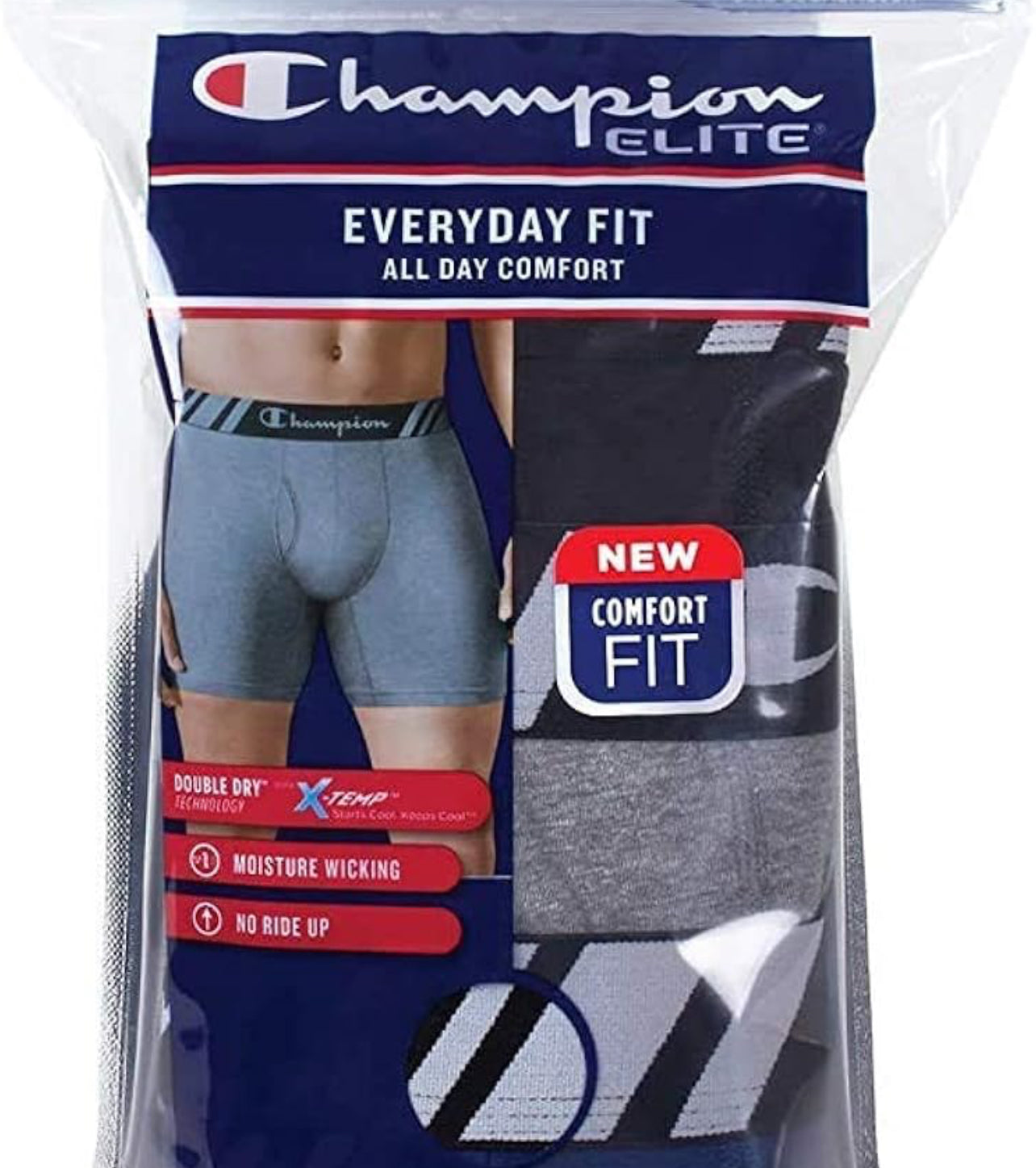 Boxers Briefs Champion Tela de algodón color Gris Talla L