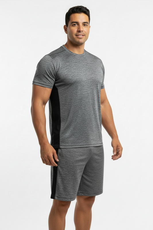 Short Deportivo Reebok 🏋🏼‍♂️ Tela performance color gris con degradado en blanco talla XL