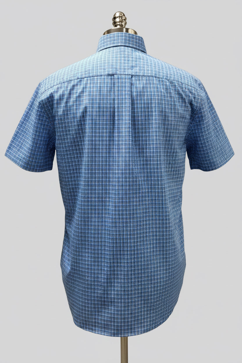 Camisa Polo Ralph Lauren 🏇🏼 Color celeste de cuadros en color azul y blanco Talla L Entalle Regular
