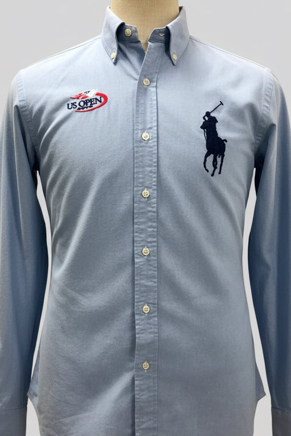 Camisa de botones Polo Ralph Lauren 🏇🏼 Oxford Edición Especial US Open en color celeste Talla M Entalle Clásico
