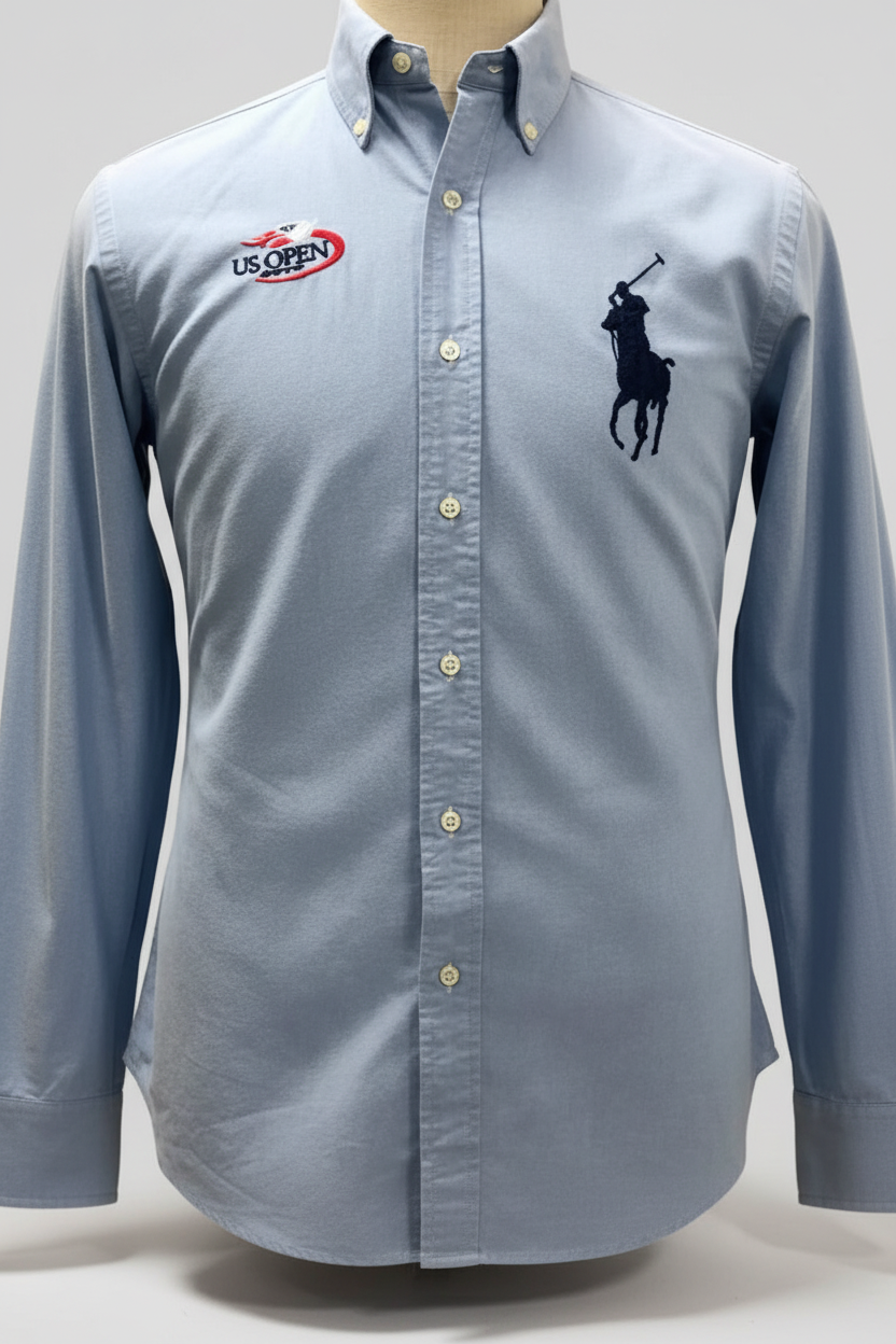 Camisa de botones Polo Ralph Lauren 🏇🏼 Oxford Edición Especial US Open en color celeste Talla M Entalle Clásico