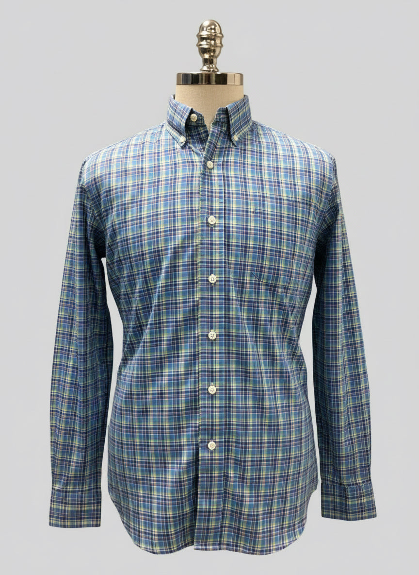 Camisa Polo Ralph Lauren 🏇🏼 De cuadros de color de azul, celeste, amarillo y blanco Talla M Entalle Regular