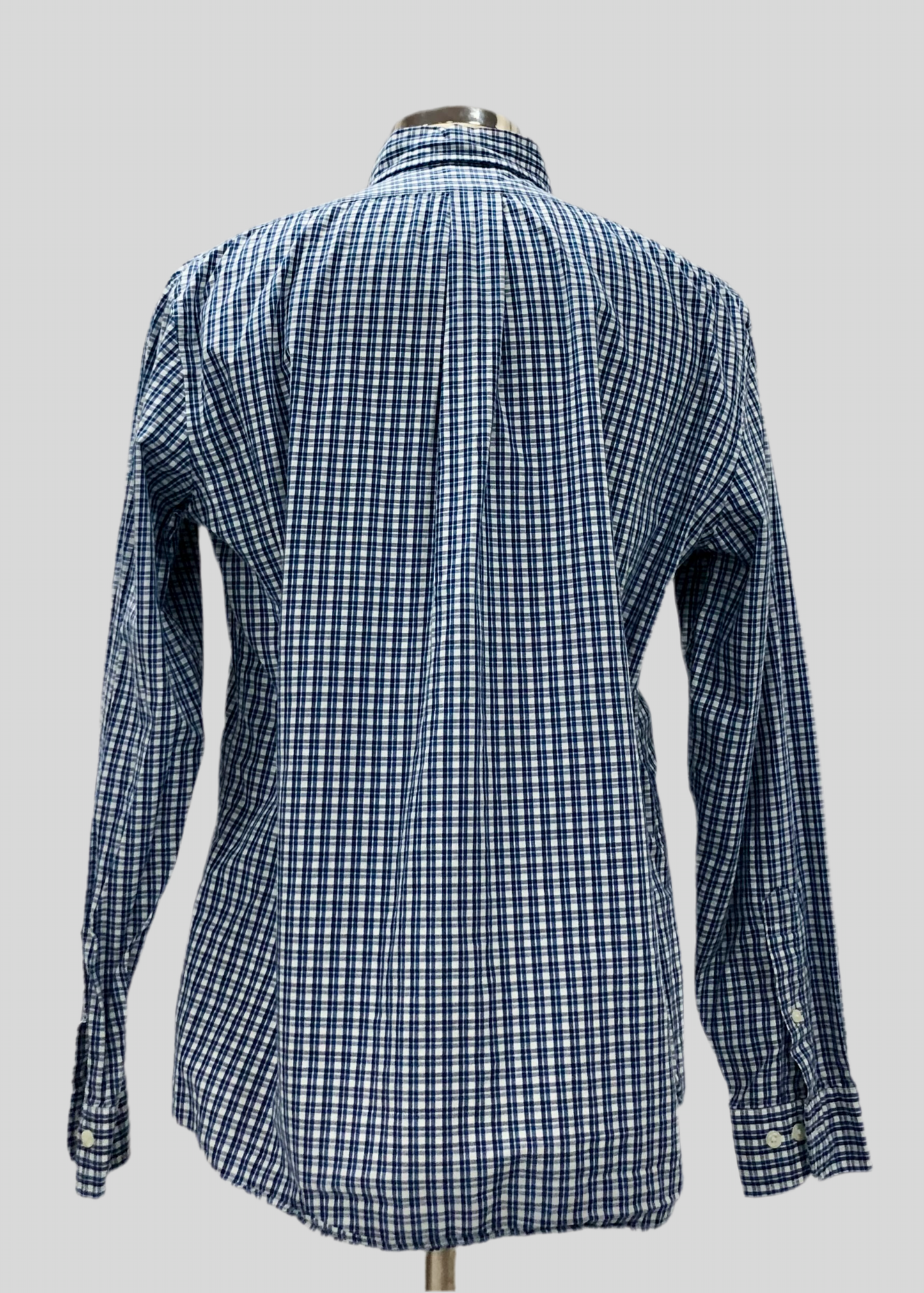 Camisa Brooks Brothers 🐑 color blanco con cuadros en azul Talla L Entalle Regular