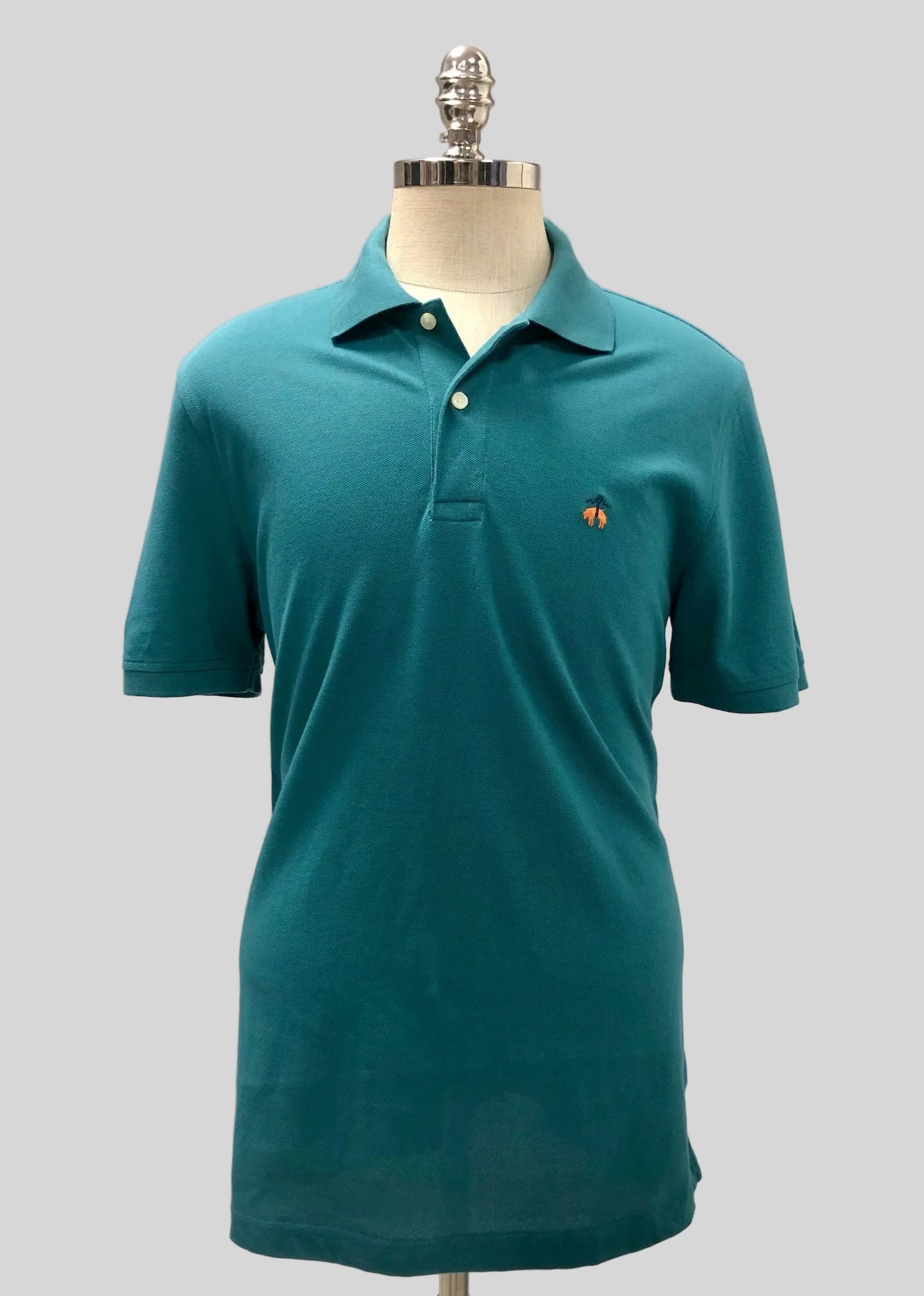Camiseta Polo Brooks Brothers 🐑 color verde azulado Talla L Entalle Slim Fit