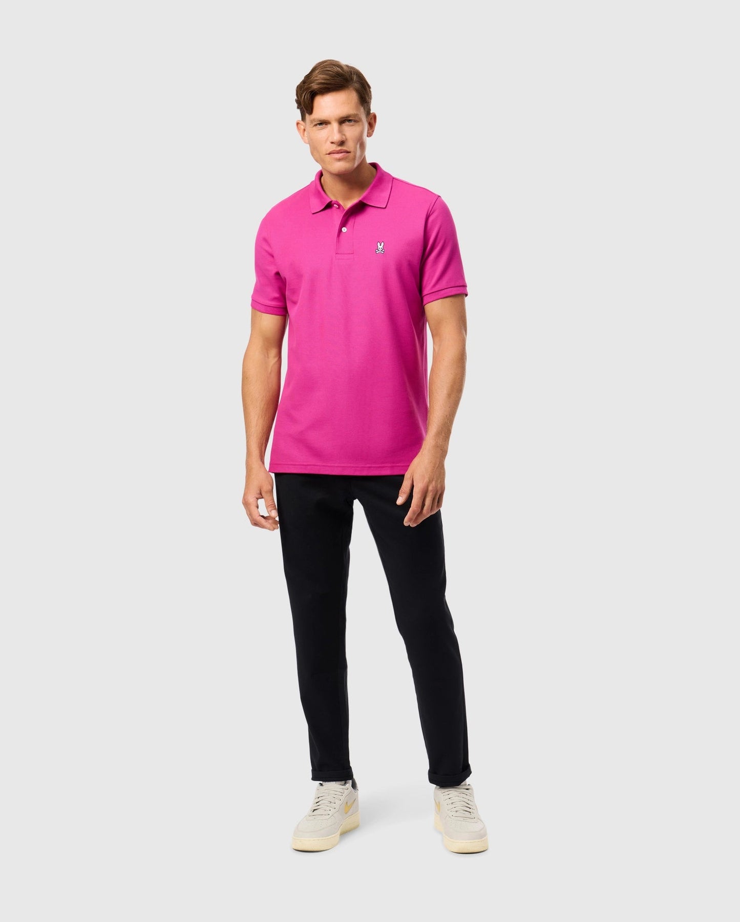 Camiseta Polo Psycho Bunny 🐰  color rosado intenso clásico Talla XL Entalle Regular