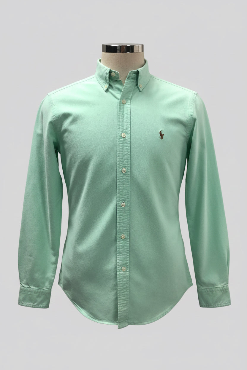 Camisa de botones Polo Ralph Lauren 🏇🏼 Oxford en Color verde menta Talla M Entalle Custom Fit