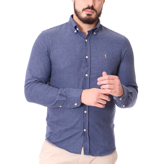 Camisa de botones Polo Ralph Lauren 🏇🏼 Oxford en color azul tornasol Talla L Entalle Regular