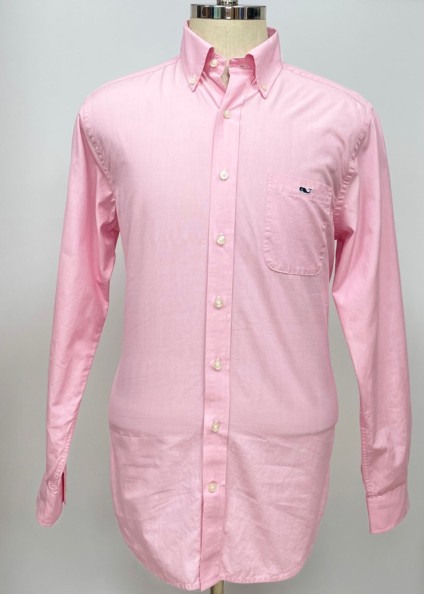 Camisa de cuadros Vineyard Vines 🐳 de ayas finas en color rosado y blanco Talla M Entalle Slim Fit