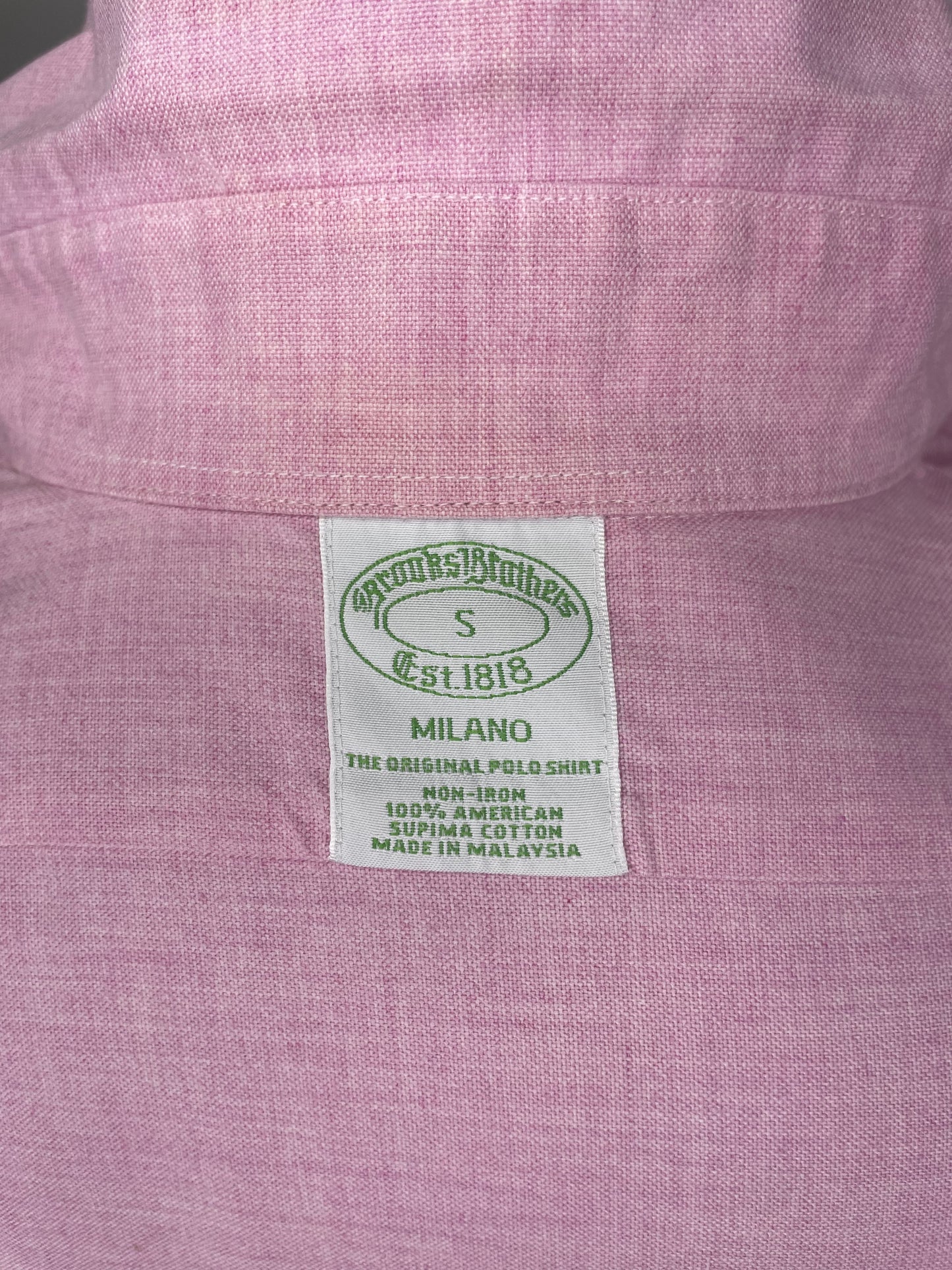 Camisa Brooks Brothers 🐑 Oxford color rosado Talla Small Entalle Regular