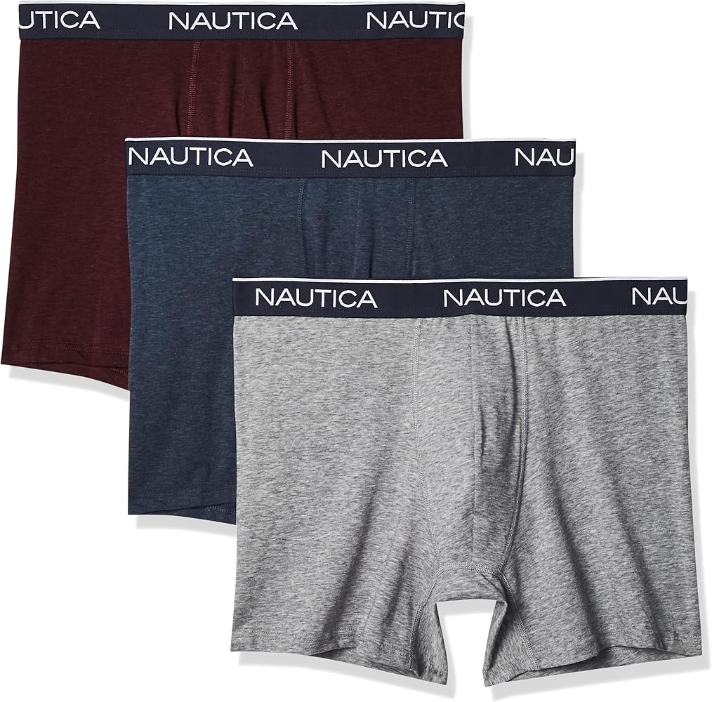 Boxers Briefs Nautica ⚓️ Tela de algodón stretch color azul, gris y rojo oscuro Talla S