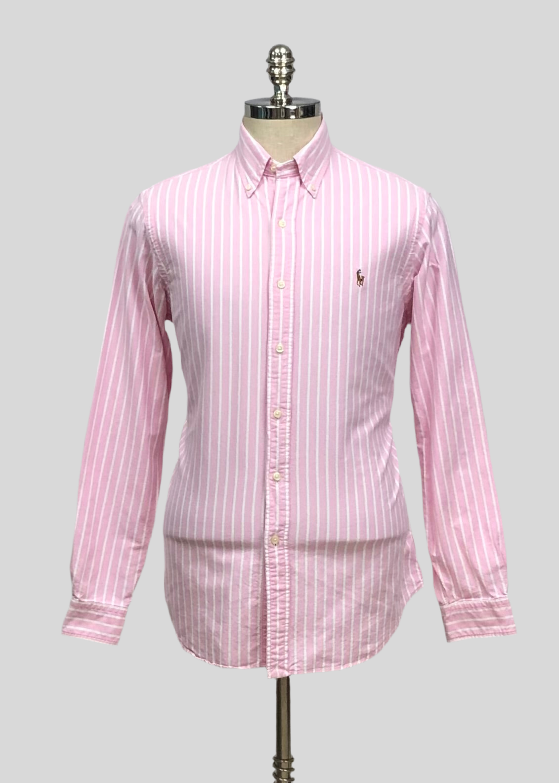 Camisa Polo Ralph Lauren 🏇🏼 Oxford color rosado con rayas en color blanco Talla M Entalle Regular