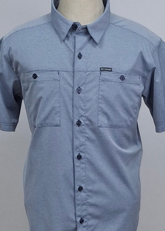 Camisa Columbia 🔹color gris azulado con Omni Shade Manga corta Talla L